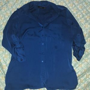 Womens 3/4 length sheer dress shirt
